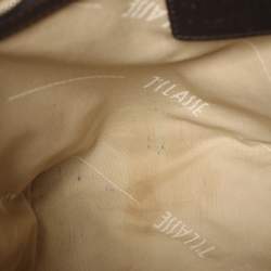 Pre Owned Alviero Martini 1A Classe Grey Geo Classic Print Coated Leather Shoulder Bag