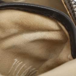 Pre Owned Alviero Martini 1A Classe Grey Geo Classic Print Coated Leather Shoulder Bag