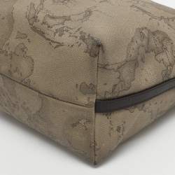 Pre Owned Alviero Martini 1A Classe Grey Geo Classic Print Coated Leather Shoulder Bag