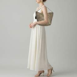 Pre Owned Alviero Martini 1A Classe Grey Geo Classic Print Coated Leather Shoulder Bag