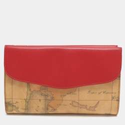 مملوكة مسبقًا حقيبة قماش مقوى بيج/أحمر جيور كلاسيك ألفيرو مارتيني 1A كلاس