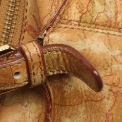 Pre Owned Alviero Martini 1A Classe Tan Geo Classic Print Coated Canvas Tote