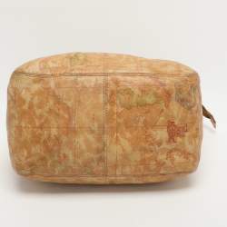 Pre Owned Alviero Martini 1A Classe Tan Geo Classic Print Coated Canvas Tote