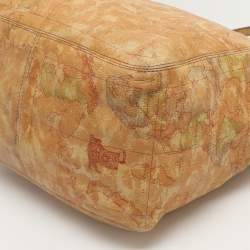 Pre Owned Alviero Martini 1A Classe Tan Geo Classic Print Coated Canvas Tote