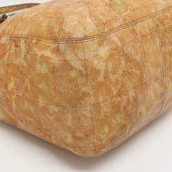 Pre Owned Alviero Martini 1A Classe Tan Geo Classic Print Coated Canvas Tote