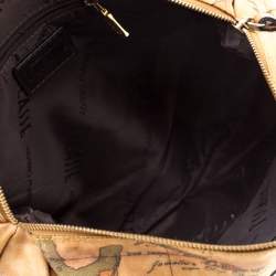 Alviero Martini 1A Classe Brown Geo Print Coated Canvas Satchel