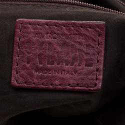 Alviero Martini 1A Classe Marron Map Embossed Leather Shoulder Bag