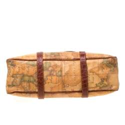 Alviero Martini 1A Classe Brown Geo Print Canvas and Leather Satchel         