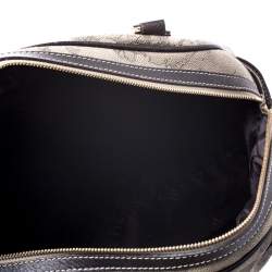 Pre Owned Alviero Martini 1A Classe Grey Geo Printed Coated Canvas Satchel