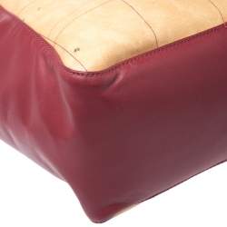 Pre Owned Alviero Martini 1A Classe Red Leather and Coated Canvas Tote  