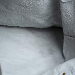 Pre Owned Alviero Martini 1A Classe Light Grey Embossed Print Suede Tote