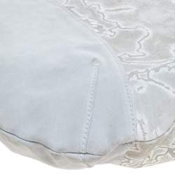 Pre Owned Alviero Martini 1A Classe Light Grey Embossed Print Suede Tote