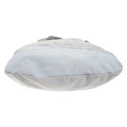 Pre Owned Alviero Martini 1A Classe Light Grey Embossed Print Suede Tote