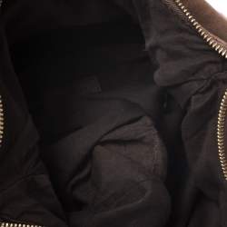 Pre Owned Alviero Martini 1A Classe Brown Map Embossed Leather Hobo