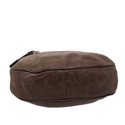 Pre Owned Alviero Martini 1A Classe Brown Map Embossed Leather Hobo