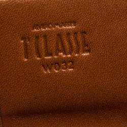 Pre Owned Alviero Martini 1A Classe Tan Geo Map Coated Canvas and Leather Multiple Pocket Flap Wallet