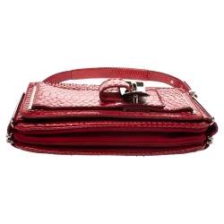 Versace Red Python and Suede Flap Shoulder Bag