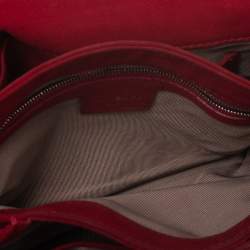 Versace Red Python and Suede Flap Shoulder Bag