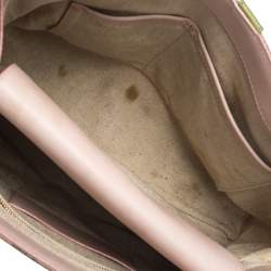 Pre Owned Alviero Martini 1A Classe Beige/Green Geo Print Coated Canvas and Leather Tassel Tote