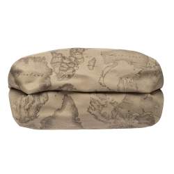 Pre Owned Alviero Martini 1A Classe Beige/Dark Brown Coated Canvas and Patent Leather Tote