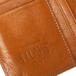 Pre Owned Alviero Martini 1A Classe Tan Geo Map Coated Canvas Flap Compact Wallet