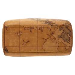 Pre Owned Alviero Martini 1A Classe Tan Coated Canvas and Leather Boston bag