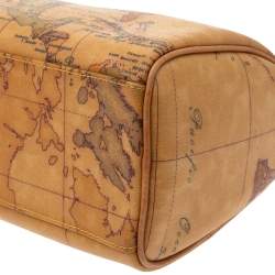 Pre Owned Alviero Martini 1A Classe Tan Coated Canvas and Leather Boston bag