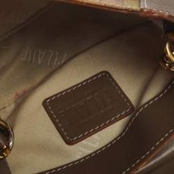 Pre Owned Alviero Martini 1A Classe Beige/Brown Coated Canvas and Leather Crossbody Bag