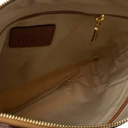 Pre Owned Alviero Martini 1A Classe Coated Canvas and Leather Zip Crossbody Bag