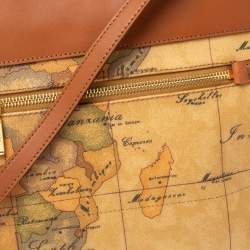 Pre Owned Alviero Martini 1A Classe Coated Canvas and Leather Zip Crossbody Bag