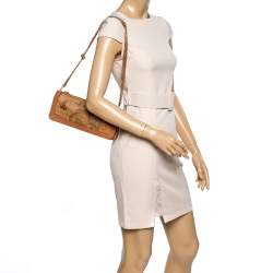 Pre Owned Alviero Martini 1A Classe Coated Canvass and Leather Chain Baguette Bag