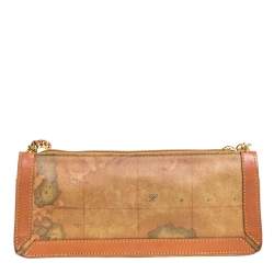 Pre Owned Alviero Martini 1A Classe Coated Canvass and Leather Chain Baguette Bag