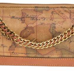 Pre Owned Alviero Martini 1A Classe Coated Canvass and Leather Chain Baguette Bag