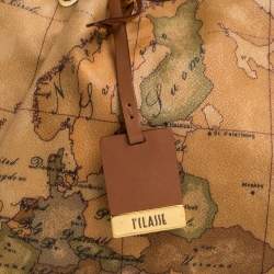 مملوكة مسبقًا Alviero Martini 1A Classe Brown Geo Print Coated Canvas Contemporary Satchel