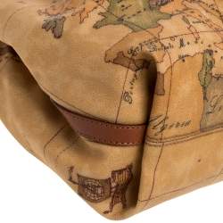 مملوكة مسبقًا Alviero Martini 1A Classe Brown Geo Print Coated Canvas Contemporary Satchel