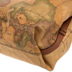 مملوكة مسبقًا Alviero Martini 1A Classe Brown Geo Print Coated Canvas Contemporary Satchel