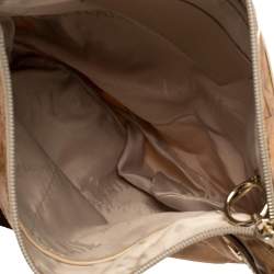 Pre Owned Alviero Martini 1A Classe Brown Vinyl Geo Half Moon Crossbody Bag