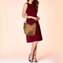 Alviero Martini 1A Classe Beige/Brown Coated Canvas And Leather Hobo