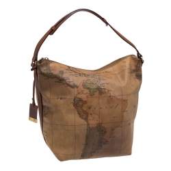 Alviero Martini 1A Classe Beige/Brown Coated Canvas And Leather Hobo