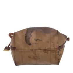 Alviero Martini 1A Classe Beige/Brown Coated Canvas And Leather Hobo