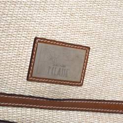 Pre Owned Alviero Martini 1A Classe Brown/Beige Rafia and Leather Messenger Bag