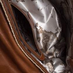 Pre Owned Alviero Martini 1A Classe Brown/Beige Rafia and Leather Messenger Bag