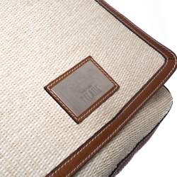 Pre Owned Alviero Martini 1A Classe Brown/Beige Rafia and Leather Messenger Bag