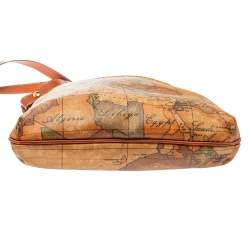 Pre Owned Alviero Martini 1A Classe Tan Geo Classic Print Coated Canvas Messenger Bag