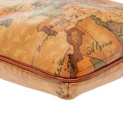 Pre Owned Alviero Martini 1A Classe Tan Geo Classic Print Coated Canvas Messenger Bag