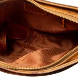 Pre Owned Alviero Martini 1A Classe Tan Geo Classic Print Coated Canvas Messenger Bag