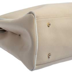 Pre Owned Alviero Martini 1A Classe Beige Patent Leather Tote