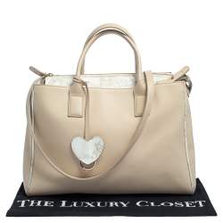 Pre Owned Alviero Martini 1A Classe Beige Patent Leather Tote