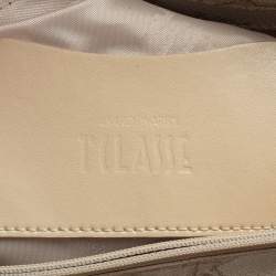 Pre Owned Alviero Martini 1A Classe Beige Patent Leather Tote