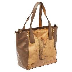 Pre Owned Alviero Martini 1A Classe Brown Leather and Coated Canvas Tote